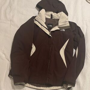 The North Face Women's Brown and Cream Ski Jacket